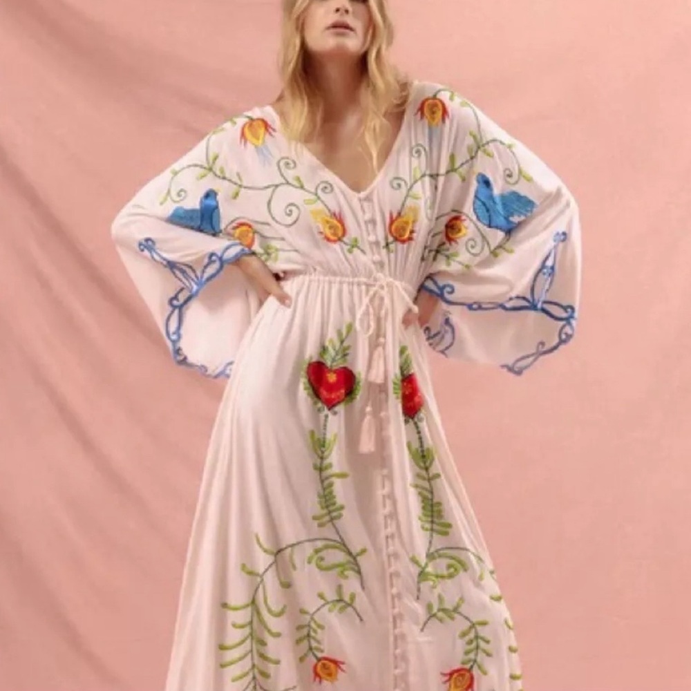 Fillyboo Look Strange Magic Embroidered Maxi Dress in XL (Runs Large)